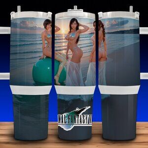 Final Fantasy 7 - Tifa Lockhart - Aerith - Yuffie Swimsuits Cup Mug Tumbler 40oz